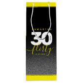 Modern Girly Bright Yellow 30 en Vlirty Wijn Cadeautas (Achterkant)