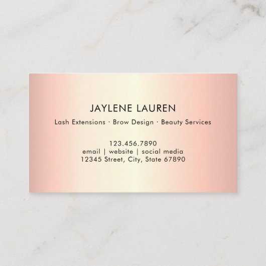 Modern Girly Butterfly Roos Gold Loyalty Kaart Visitekaartje (Achterkant)