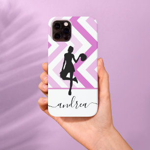 Modern Girly Cheer Pink Cheerleader Cute Name Fun Case-Mate iPhone Case