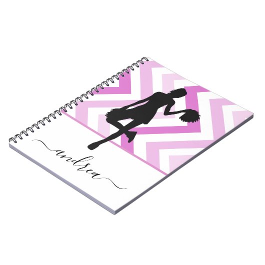 Modern Girly Cheer Pink Cheerleader Cute Name Fun Notitieboek (Linkerzijde)