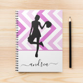 Modern Girly Cheer Pink Cheerleader Cute Name Fun Notitieboek