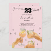 Modern Girly Cheers voor 23 Jaar Verjaardagsfeest Kaart (Voorkant / Achterkant)
