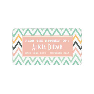 Modern Girly Chevron - Gepersonaliseerd Homemade P Etiket
