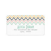 Modern Girly Chevron zigzag gepersonaliseerd Etiket (Voorkant)