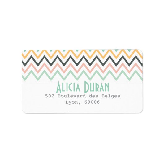 Modern Girly Chevron zigzag gepersonaliseerd Etiket (Voorkant)