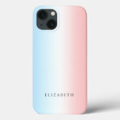 Modern Girly Chic Blauw Roze Wit Eenvoudig Gradien Case-Mate iPhone Case (Achterkant)