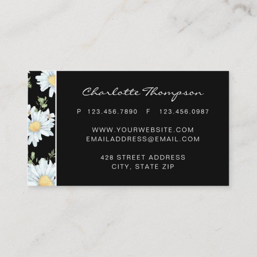 Modern Girly Chic Floral Dot Pattern Visitekaartje (Achterkant)