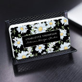 Modern Girly Chic Floral Dot Pattern Visitekaartje