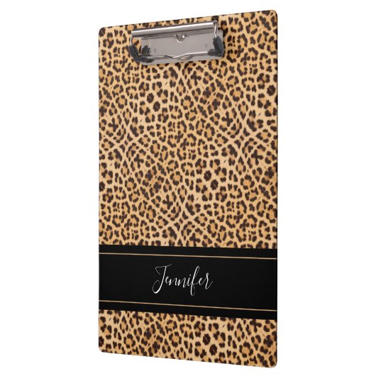 Modern Girly Chic Leopard-printer op maat Klembord (Links)