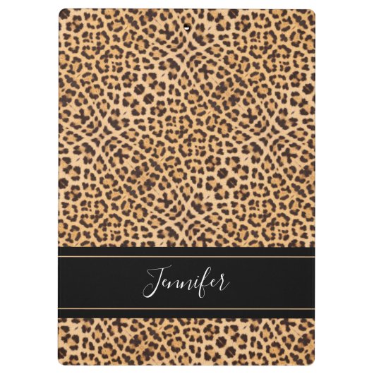 Modern Girly Chic Leopard-printer op maat Klembord (Achterkant)