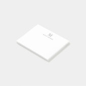 Modern Girly Chic Silver Grey Monogram Initiaal Post-it® Notes (Schuin)