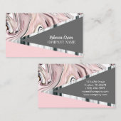 Modern Girly Chic Stijlvol Roze Grijs Mode Beauty Visitekaartje (Voorkant / Achterkant)