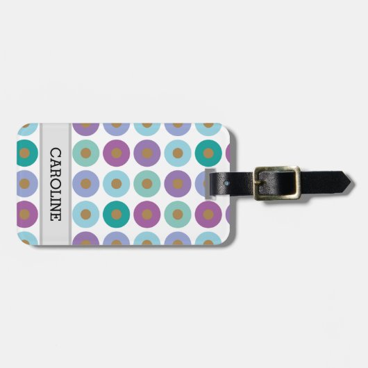 Modern Girly Colorful Pattern Bagagelabel (Voorkant horizontaal)