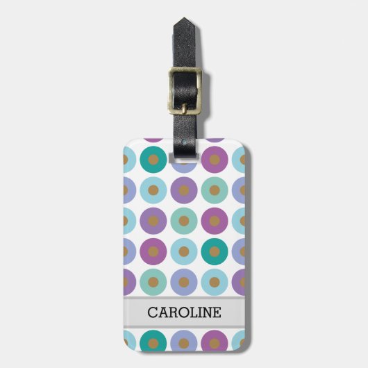 Modern Girly Colorful Pattern Bagagelabel (Voorkant verticaal)