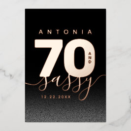 Modern Girly Copper 70 en Sassy Folie Uitnodiging