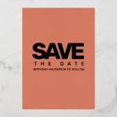 Modern Girly Copper 70 en Sassy Folie Uitnodiging (Achterkant)