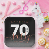 Modern Girly Copper 70 en Sassy Papieren Bordje (Feest)