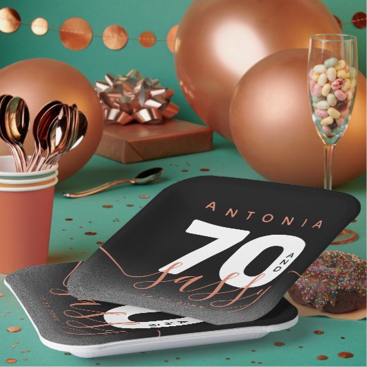 Modern Girly Copper 70 en Sassy Papieren Bordje (Multi)