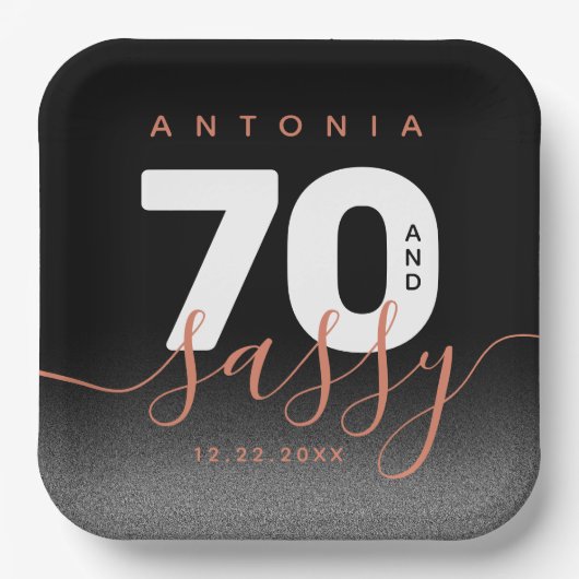 Modern Girly Copper 70 en Sassy Papieren Bordje (Voorkant)