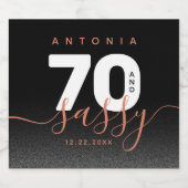 Modern Girly Copper 70 en Sassy Sparkling Wijnetiket (Enkel label)