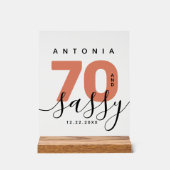 Modern Girly Copper 70 en Sassy Verjaardag Acryl Bord (Voorkant)