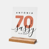 Modern Girly Copper 70 en Sassy Verjaardag Acryl Bord (Hoek)