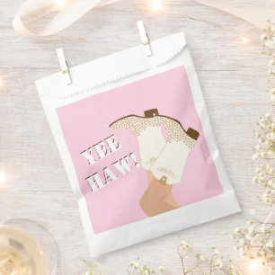 Modern Girly Cowgirl Boots Legs Stars Yeehaw Pink Bedankzakje