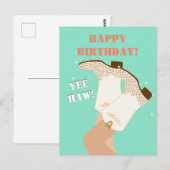 Modern Girly Cowgirl Boots Legs Yeehaw Birthday Briefkaart (Voorkant / Achterkant)