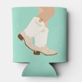 Modern Girly Cowgirl Boots Stars Mint Blikjeskoeler (Achterkant)