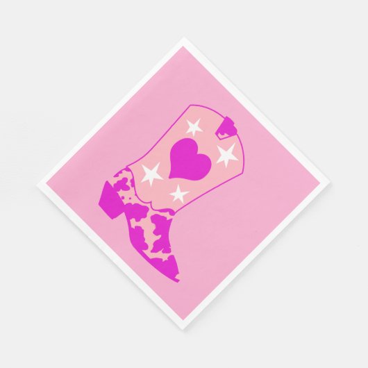 Modern Girly Cowgirl Western Yeehaw Boot Pink Servet (Hoek)