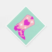 Modern Girly Cowgirl Westerne Boot Mint Servet (Hoek)