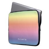 Modern Girly Cute Pastel Rainbow Ombre Aangepaste  Laptop Sleeve (Voorkant Links)