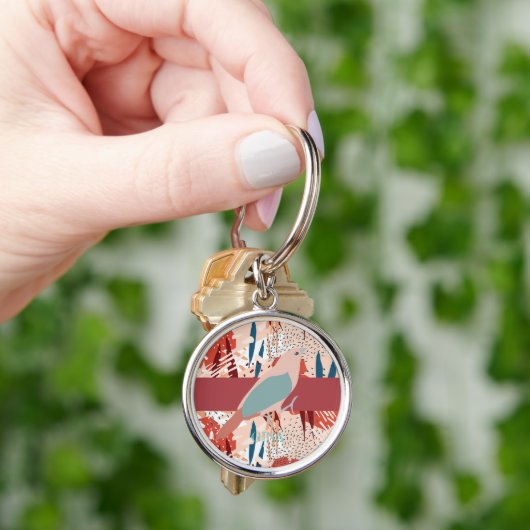 Modern Girly Cute Personalized Sleutelhanger (Hand)