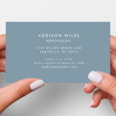 Modern Girly Dusty Blue minimalistische kalligrafi Visitekaartje