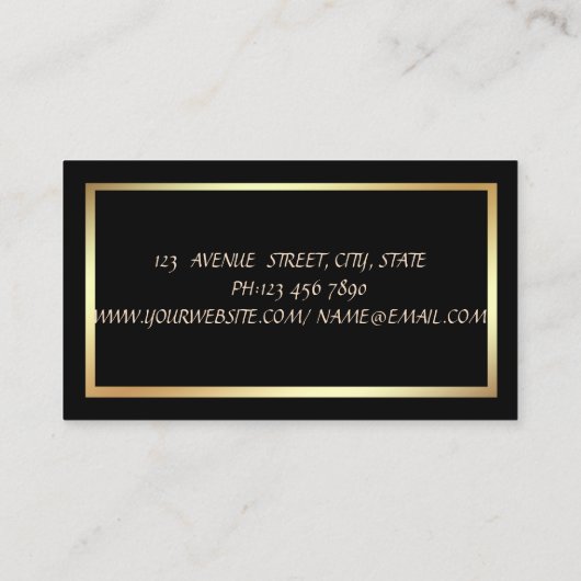 Modern Girly Elegant Lijst, Gold Glitter Lashes Visitekaartje (Achterkant)