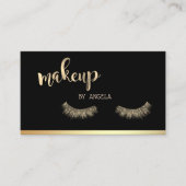 Modern Girly Elegant Lijst, Gold Glitter Lashes Visitekaartje (Voorkant)