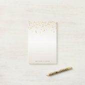 Modern Girly Faux Gold Confetti - Gepersonaliseerd Post-it® Notes (Op bureau)