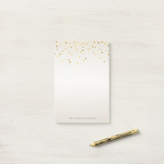 Modern Girly Faux Gold Confetti - Gepersonaliseerd Post-it® Notes (Op bureau)