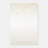 Modern Girly Faux Gold Confetti - Gepersonaliseerd Post-it® Notes (Voorkant)