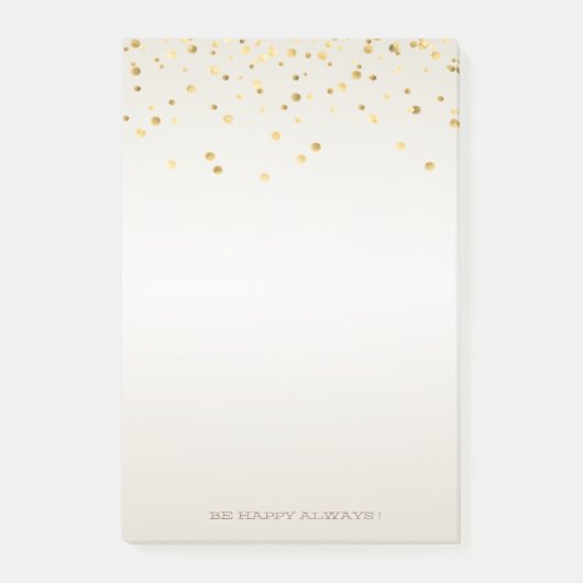 Modern Girly Faux Gold Confetti - Gepersonaliseerd Post-it® Notes (Voorkant)