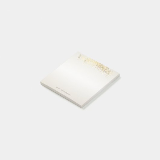 Modern Girly Faux Gold Confetti - Gepersonaliseerd Post-it® Notes (Schuin)