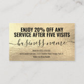 Modern Girly Faux Gold Foliage Business Loyalty Ca (Achterkant)