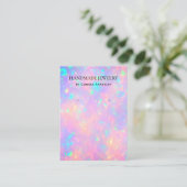 Modern Girly Faux Holografische Oorbel Display Kaa Visitekaartje (Staand voorkant)