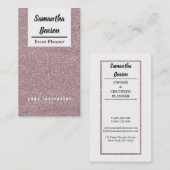 Modern Girly Faux Pink Glitter Bokeh Event Planner Visitekaartje (Voorkant / Achterkant)