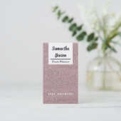 Modern Girly Faux Pink Glitter Bokeh Event Planner Visitekaartje (Staand voorkant)