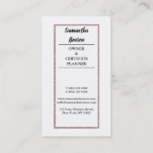 Modern Girly Faux Pink Glitter Bokeh Event Planner Visitekaartje (Achterkant)