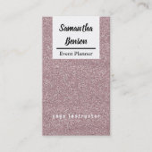 Modern Girly Faux Pink Glitter Bokeh Event Planner Visitekaartje (Voorkant)