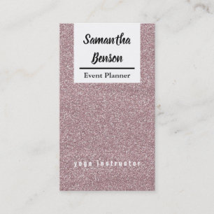 Modern Girly Faux Pink Glitter Bokeh Event Planner Visitekaartje