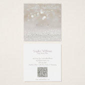 Modern Girly Glam Glitter Triple Stud Display Kaar Vierkante Visitekaartjes (Voorkant /achterkant)