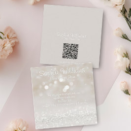 Modern Girly Glam Glitter Vierkante Visitekaartje